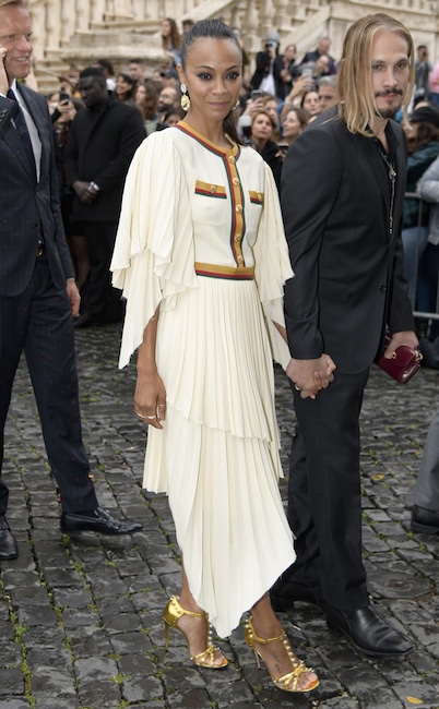 Gucci Cruise Fashion Show 2019, Zoe Saldana, Marco Perego